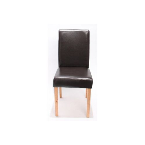 Lot De 6 Chaises De Salle à Manger Synthétique Marron Pieds Clairs Cds04240