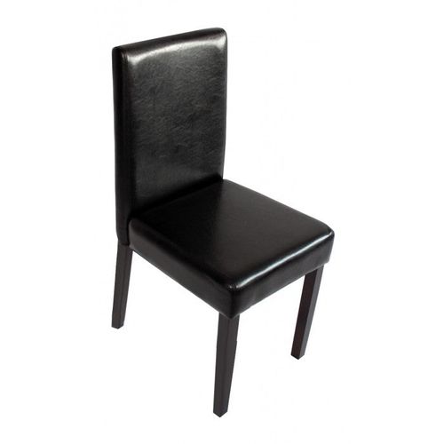Lot De 4 Chaises De Salle à Manger Synthétique Noir Pieds Foncés Cds04146