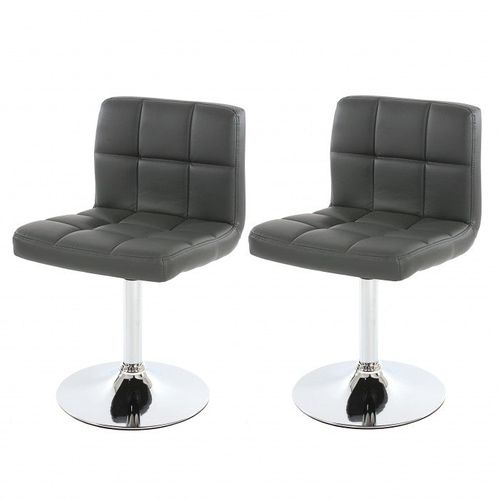Lot De 2 Chaises Fauteuils De Salle à Manger En Synthétique Gris Cds04067