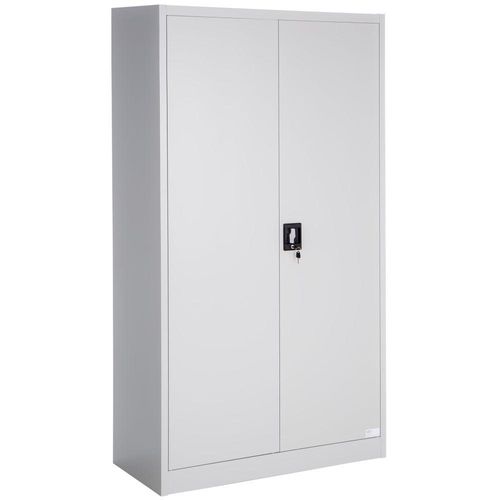 Armoire De Bureau Verrouillable Dotée De 4 Étagères Meuble 5 Niveaux Gris 08_0000383