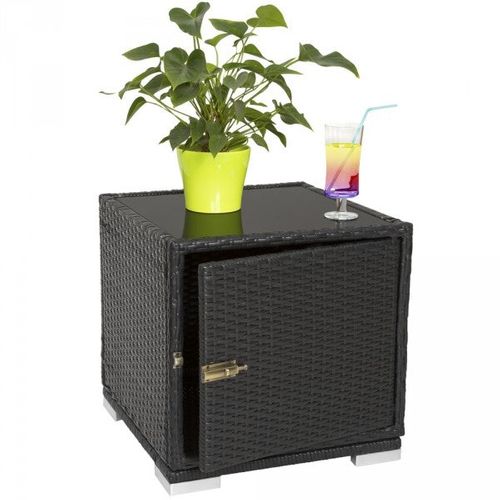 Lot De Deux Chaises Longue Bain De Soleil En Résine Tressé Poly Rotin Noir + Table + Deux Housse