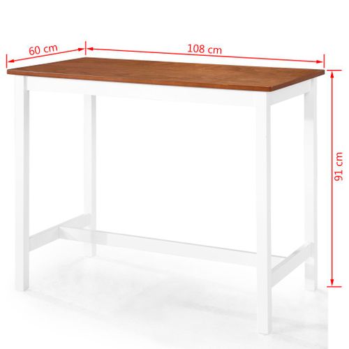 Table Haute Mange Debout Bar Bistrot Bois Massif 108 Cm 0902080/2