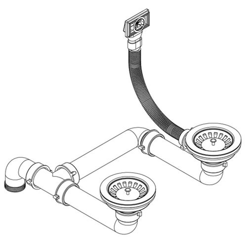 Évier De Cuisine Double 96 X 50 Cm Lavabo Granit Blanc 02_0002340