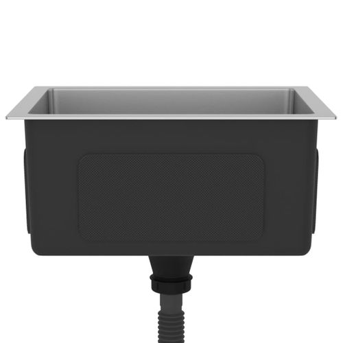 Évier De Cuisine Fait Main 44 X 34 Cm Acier Inoxydable Argenté 02_0002457