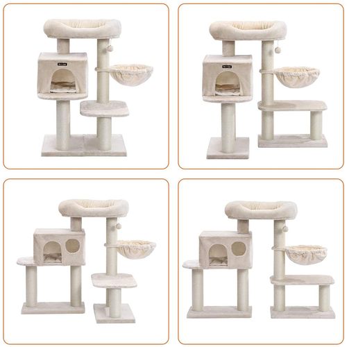 Arbre à Chat Avec Plate Forme D'observation Hamac Grande Grotte Troncs Épais En Sisal