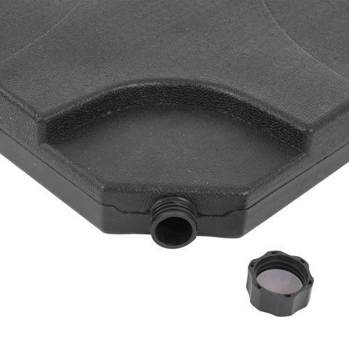 Parasol Déporté Protection Solaire D. 3m Inclinable Polyester/acier 11kg Crème Avec Support 04_0000