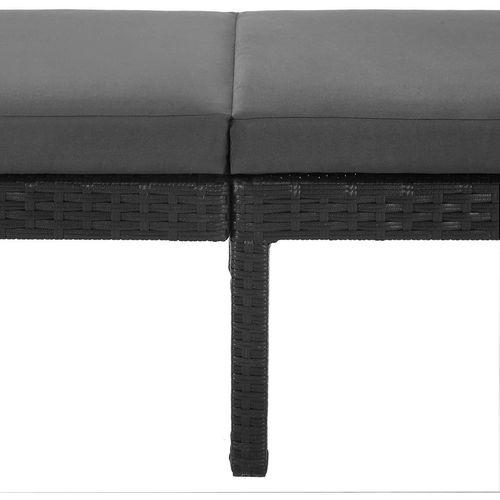 Chaise Longue Bain De Soleil Transat De Relaxation Avec Matelas De 5 Cm Surface Tissé