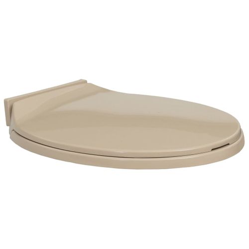 Siège De Toilette Abattant Wc Avec Couvercle Fermeture En Douceur Beige Ovale 02_0002