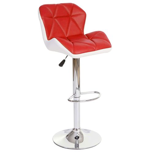 Tabouret De Bar Chaise De Comptoir Hauteur Réglable En Synthétique Rouge Cadre En Acier Chromé 04_