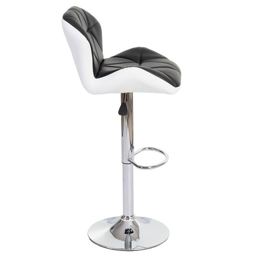 Tabouret De Bar Chaise De Comptoir Hauteur Réglable En Synthétique Noir Cadre En Acier Chromé 04_0