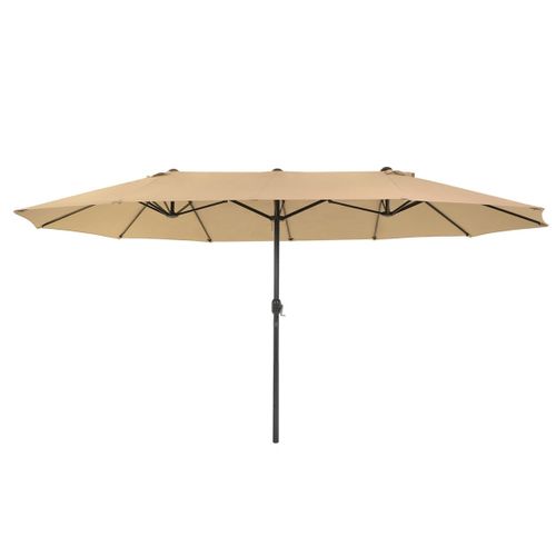 Parasol Double 460 X 270 Cm Ombrelle Extra Large Pour Terrasse Protection Upf 50+ Avec Manivelle