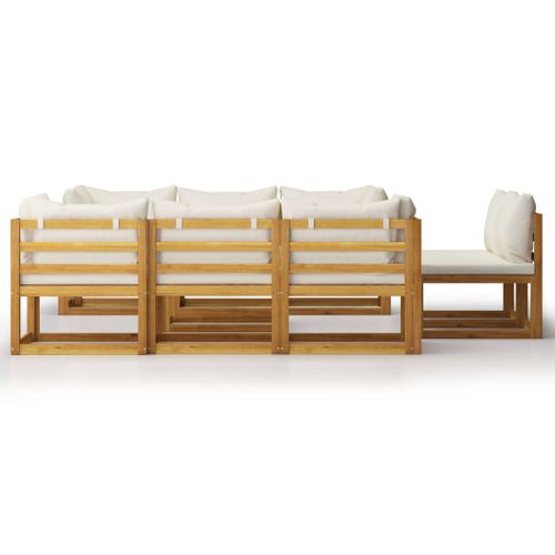 Salon De Jardin Meuble D'extérieur Ensemble De Mobilier 9 Pièces Avec Coussin Crème B