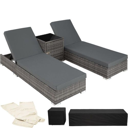 Bain De Soleil Chaise Longue Duo 5 Positions Avec 2 Sets De Housses + Housse De Prote