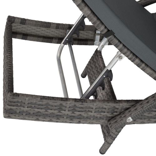 Bain De Soleil Transat Meuble Jardin 5 Positions Gris 2208056