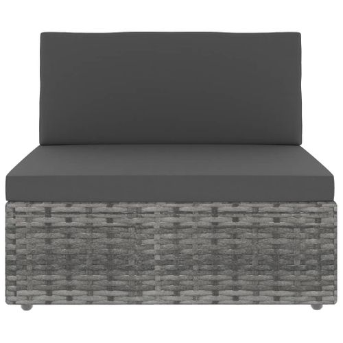 Salon De Jardin Meuble D'extérieur Ensemble De Mobilier 8 Pièces Résine Tressée Gris