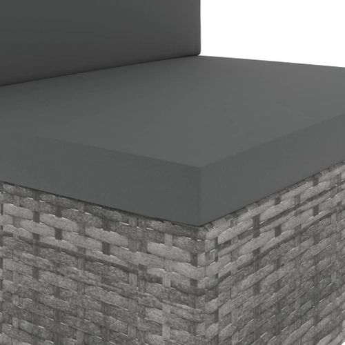 Salon De Jardin Meuble D'extérieur Ensemble De Mobilier 8 Pièces Résine Tressée Gris