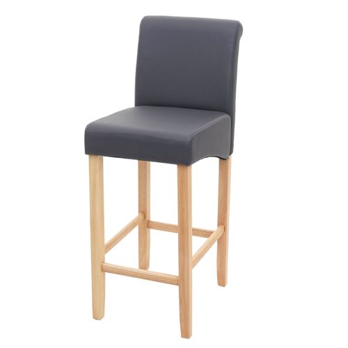 Tabouret De Bar Chaise Haute X1 Design Classique Avec Repose-pieds En Pvc Gris Mat Pieds Clairs 04