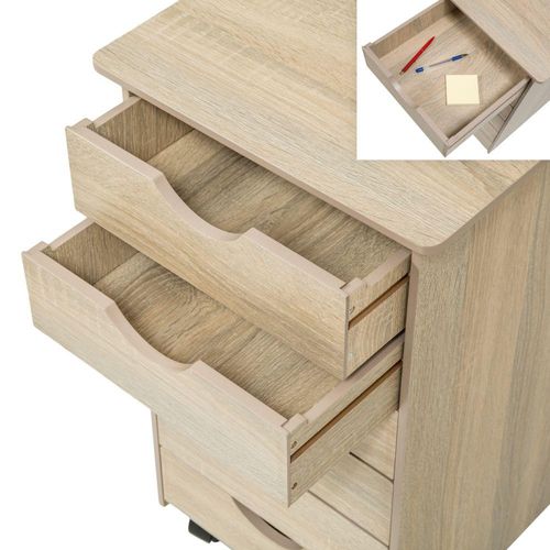 Caisson De Bureau Meuble En Bois Marron Chêne Clair 0508103
