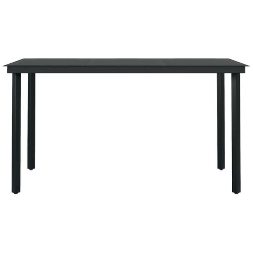 Ensemble De Salle à Manger De Jardin Meuble Extérieur 5 Pièces Noir 02_0013858