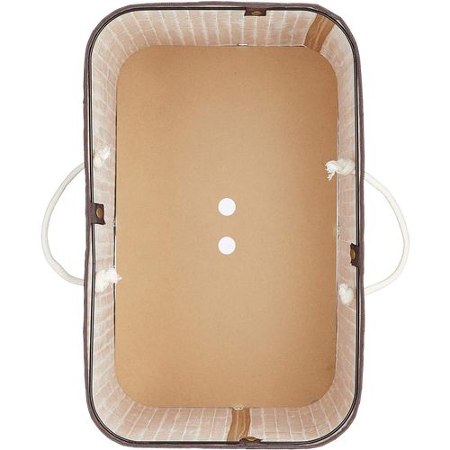 Panier à Linge Couvercle 2 Compartiments 72 Litres Bambou 13_0001910