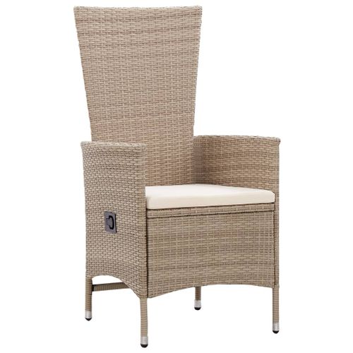 Ensemble De Salle à Manger De Jardin Meuble Extérieur Avec Coussins 5 Pièces Beige 02