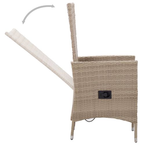 Ensemble De Salle à Manger De Jardin Meuble Extérieur Avec Coussins 5 Pièces Beige 02