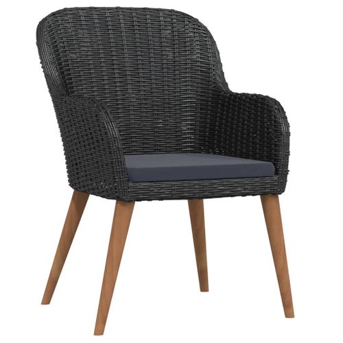 Ensemble De Salle à Manger De Jardin Meuble Extérieur Avec Coussins 5 Pièces Noir 02_