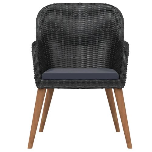 Ensemble De Salle à Manger De Jardin Meuble Extérieur Avec Coussins 5 Pièces Noir 02_