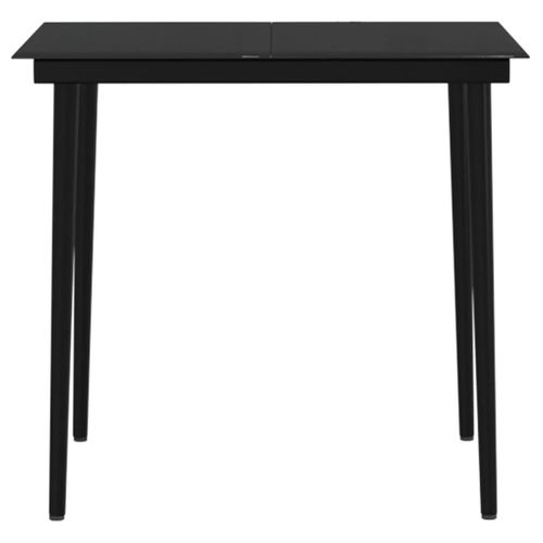 Ensemble De Salle à Manger De Jardin Meuble Extérieur Avec Coussins 5 Pièces Noir 02_