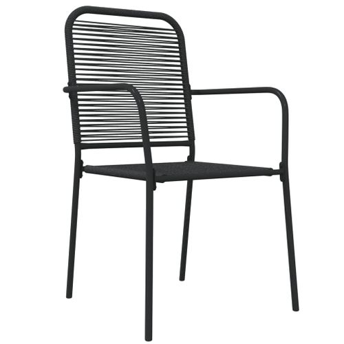 Ensemble à Dîner Salon De Jardin Meuble D'extérieur 5 Pièces Noir Corde De Coton