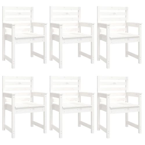 Ensemble à Dîner Salon De Jardin Meuble D'extérieur 7 Pièces Blanc Bois Massif De Pin