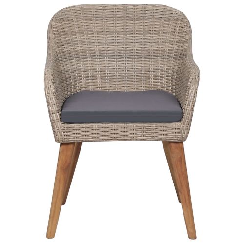 Ensemble à Dîner Salon De Jardin Meuble D'extérieur 7 Pièces Résine Tressée Marron 02