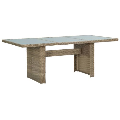 Ensemble à Dîner Salon De Jardin Meuble D'extérieur 7 Pièces Résine Tressée Marron 02