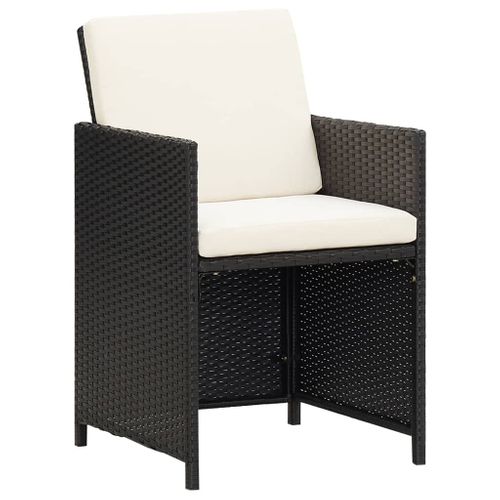 Ensemble à Dîner Salon De Jardin Meuble D'extérieur Coussins 21 Pièces Noir Résine Tr