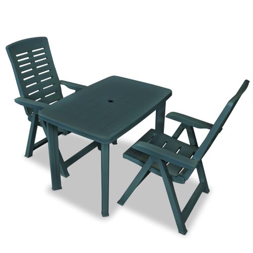 Mobilier De Bistro 3 Pièces Plastique Vert 02_0014544