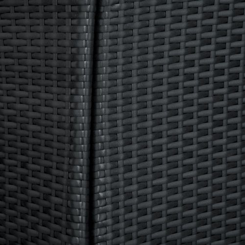 Salon De Jardin Rotin Résine Tressé Synthétique 2 Places Avec 2 Sets De Housses Noir