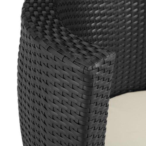 Salon De Jardin Rotin Résine Tressé Synthétique 2 Places Noir 2108086