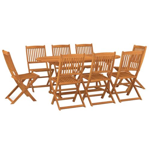Mobilier à Dîner De Jardin 9 Pièces Bois D'acacia Massif 02_0014823