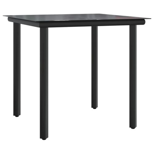 Mobilier à Dîner De Jardin Et Coussins 5 Pièces Noir Résine Tressée 02_0014872