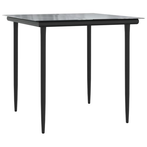 Mobilier à Dîner De Jardin Et Coussins 5 Pièces Noir Résine Tressée 02_0014873