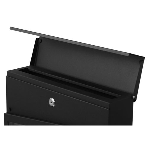 Boîte Aux Lettres Murale Compartiment à Journaux Revêtement En Poudre Noir 04_0001331