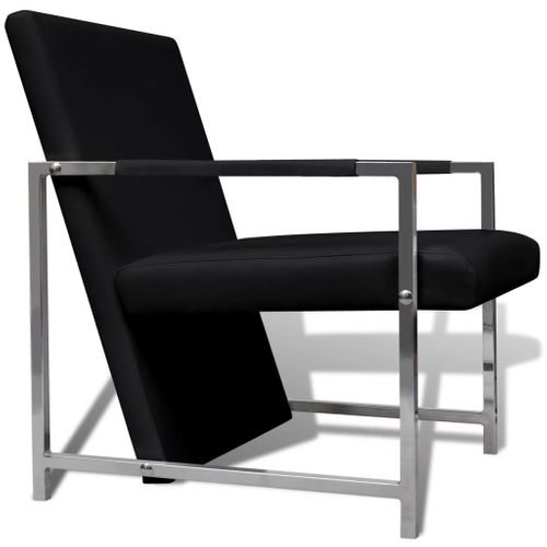Fauteuil Chaise Siège Lounge Design Club Sofa Salon Avec Pieds Chromés Synthétique No