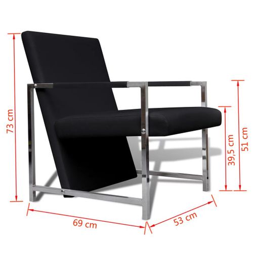 Fauteuil Chaise Siège Lounge Design Club Sofa Salon Avec Pieds Chromés Synthétique No