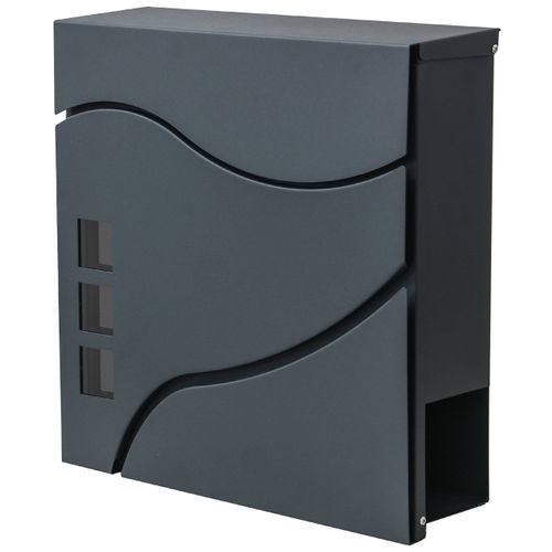 Boîte Aux Lettres Murale Compartiment à Journaux Revêtement Par Poudre Anthracite 04_0001336