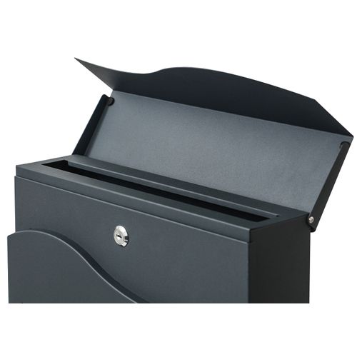 Boîte Aux Lettres Murale Compartiment à Journaux Revêtement Par Poudre Anthracite 04_0001336
