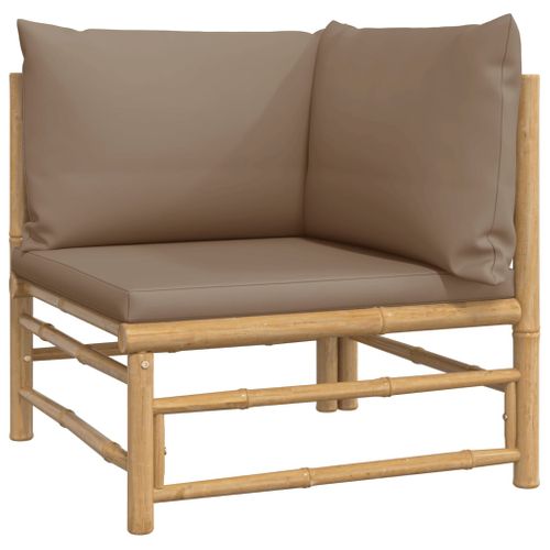 Salon De Jardin Meuble D'extérieur Ensemble De Mobilier 8 Pièces Avec Coussins Taupe