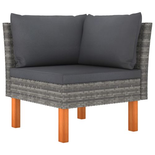 Salon De Jardin Meuble D'extérieur Ensemble De Mobilier 10 Pièces Avec Coussins Résine Tressée Gris