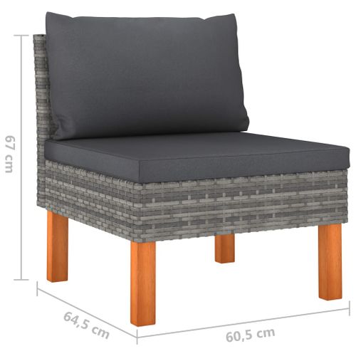 Salon De Jardin Meuble D'extérieur Ensemble De Mobilier 10 Pièces Avec Coussins Résine Tressée Gris