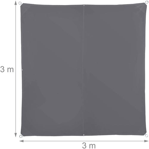 Voile D'ombrage Carré 3 X 3 M Gris 13_0002929_2