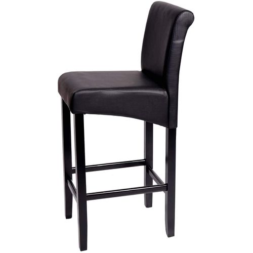 Lot De 2 Tabourets De Bar En Synthétique Noir Mat Pieds Foncé Avec Repose Pieds Tdb04010
